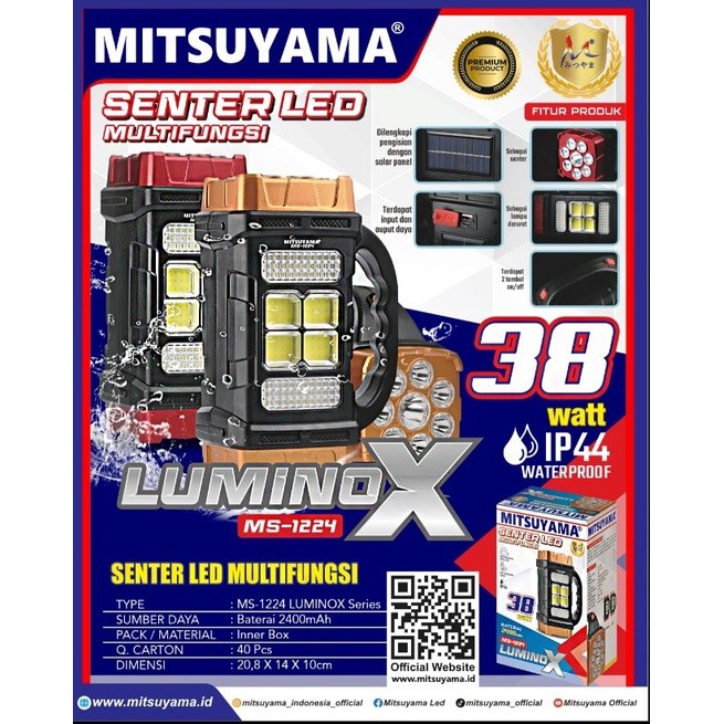 COD Senter LED 38 Watt Multifungsi Luminox Mitsuyama Ms-1224