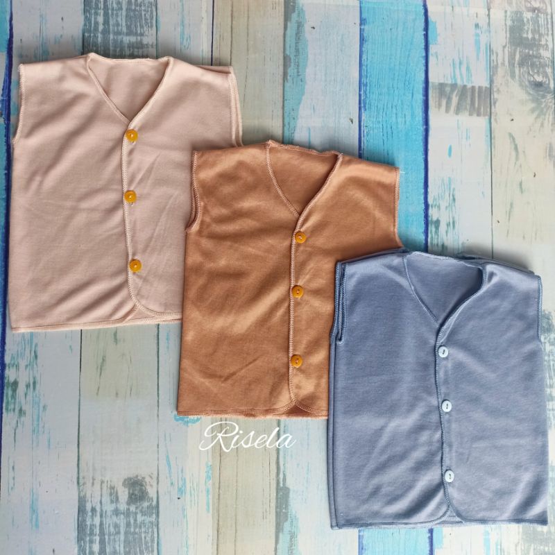 3 Set Setelan Baju Bayi + Celana Bayi Newborn Baru Lahir Celana Pop bayi  Baju Tanpa Lengan bayi Kaos Bayi Pakaian Bayi Polos Seri Warna Abu Coklat Cappucino Perlengkapan Bayi