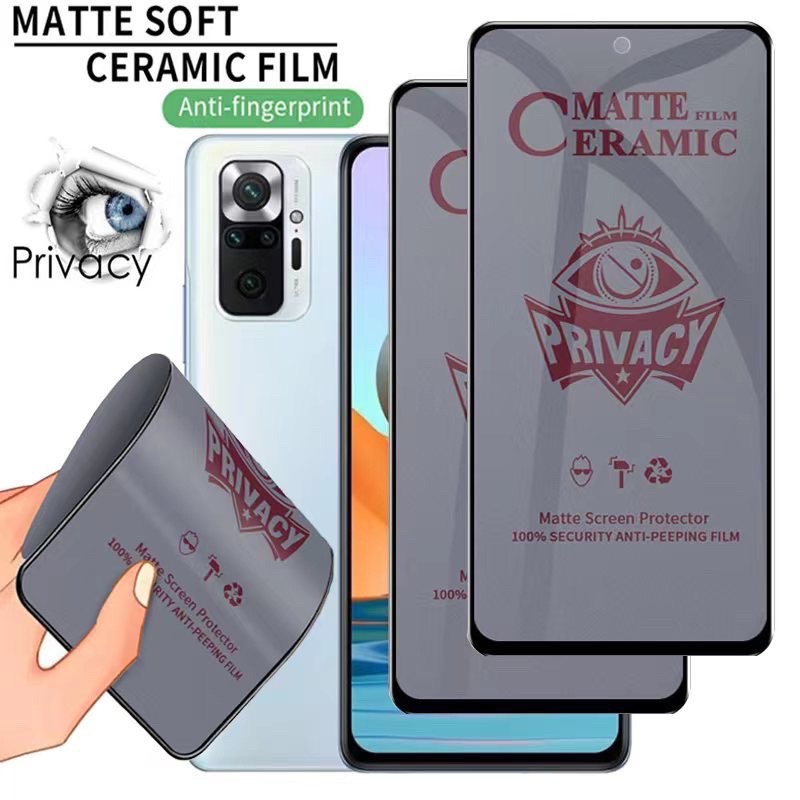 Anti gores ceramic matte SPY Privasi Redmi 9C , Redmi 9T , Redmi 9A Anti SPY pelindung layar