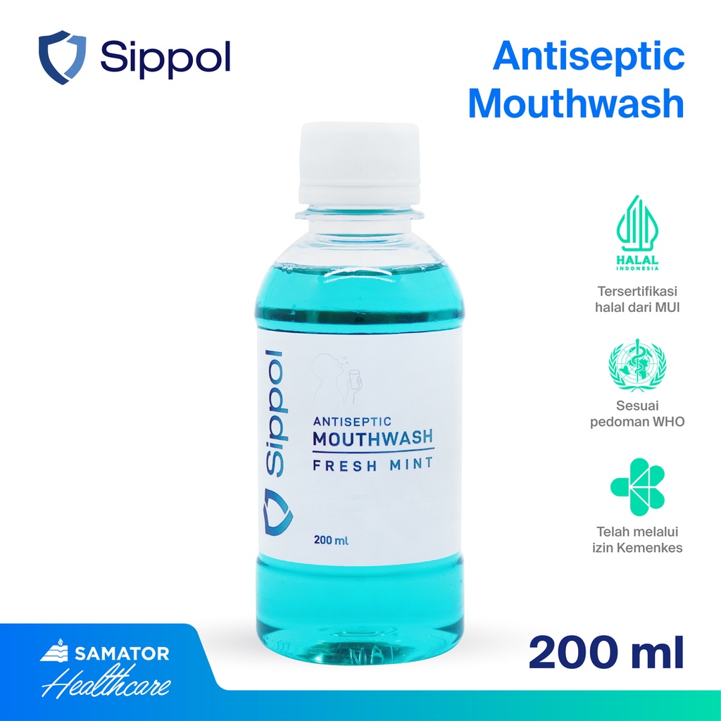 Sippol Antiseptic Mouthwash 200 ml (Fresh Mint)