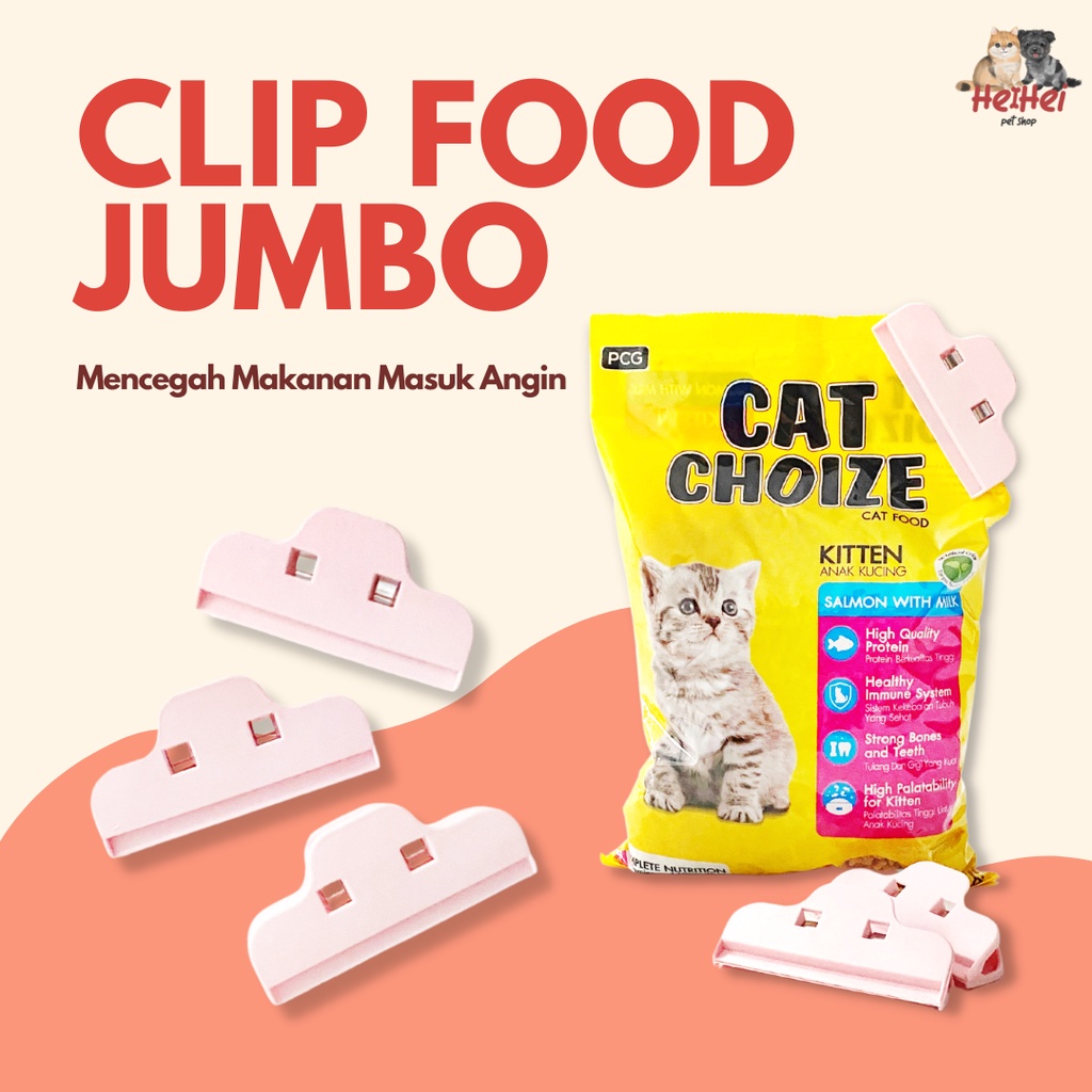 Pet Clip Food Jumbo - Seal Segel Penjepit Makanan Hewan Anjing Kucing - Jepitan Kantong Plastik Makanan