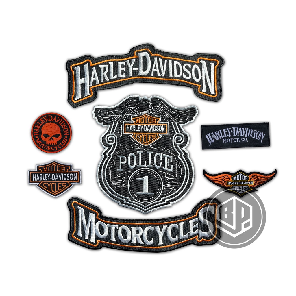 PATCH BORDIR JAHIT/BACK PATCH BESAR SATU SET EMBLEM HARLEY DAVIDSON AKSESORIS PUNGGUNG JAKET