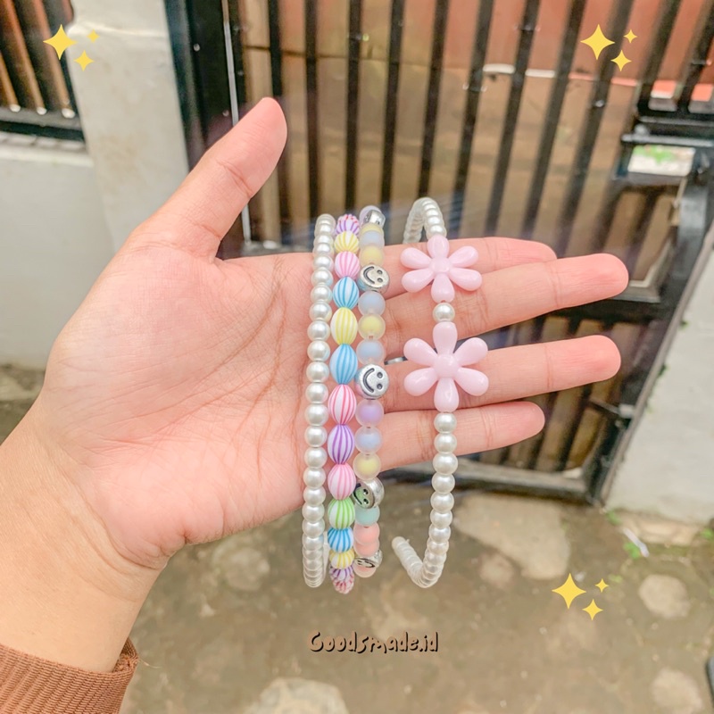 Bando Rambut Mutiara Korea Lucu