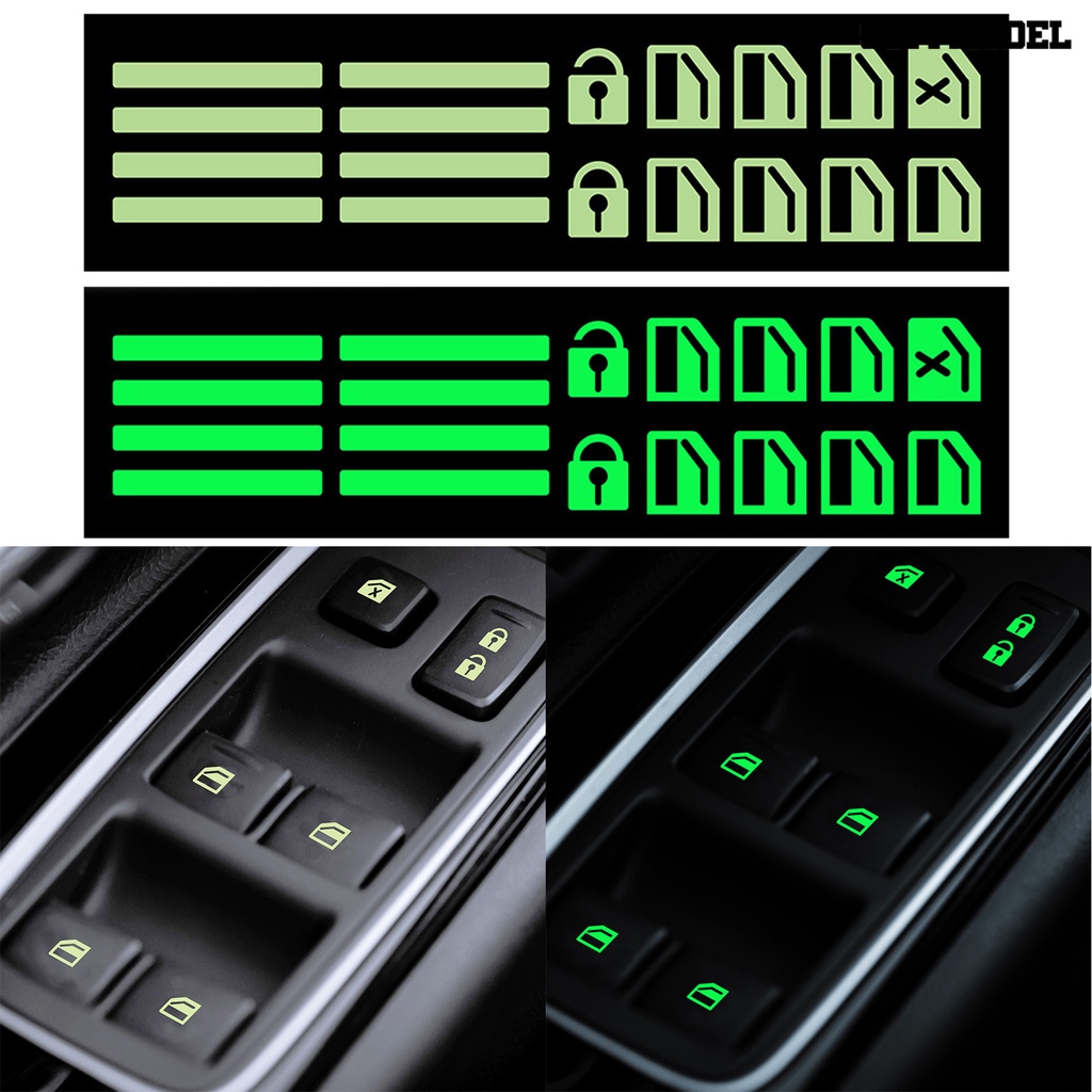 [SM] Mobil Decal Styling Self-adhesive PET Auto Pintu Jendela Bercahaya Tombol Stiker