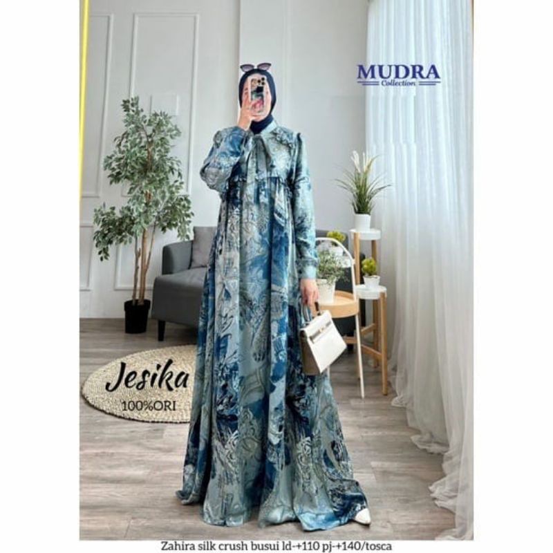Maxy dress gamis perempuan (Jesica SILK Dress) dress muslim baju kondangan maxi pesta modern import 