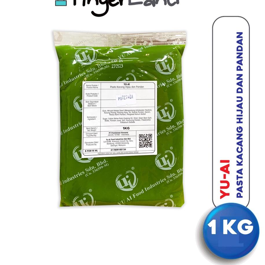 

RVN289 YU-AI Pandan Mung Bean Paste 1 KG Pasta Kacang Hijau dan Pandan ###