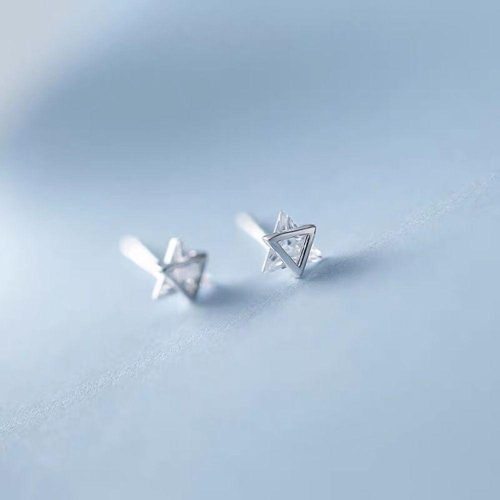 MXBEAUTY Wanita Anting Trendi Temperamen Halus Fashion Perhiasan Niche Desain Geometris Tembaga Zirkon Gaya Korea Earrings