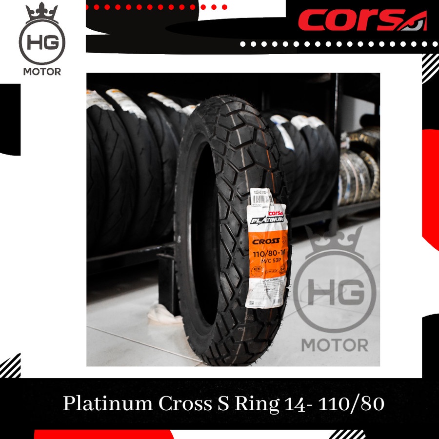 Ban CORSA 110/80-14 CROSS S Platinum Ban Luar Motor Tubeless Ring 14
