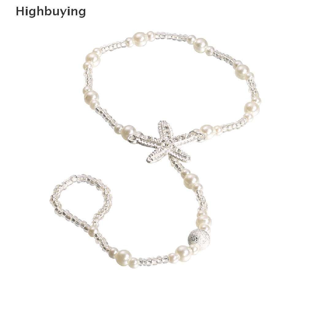 Hbid Mutiara Barefoot Sandal Anklet Kaki Rantai Toe Cincin Pantai Gelang Wanita Perhiasan Glory