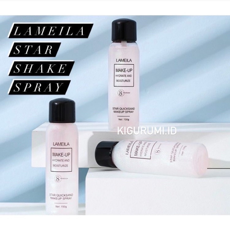 READY BANYAK GRATIS ONGKIR {Kirim instant Cod Medan Termurah}LAMEILA Star Quicksand Make Up Spray 150ml Hydrate And Moisturize makeup spray lameila LA161