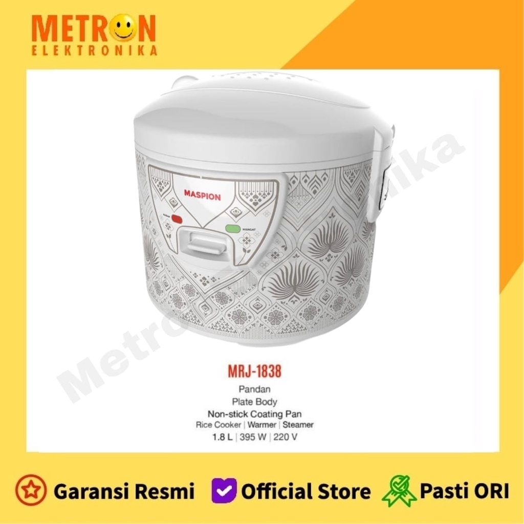 MASPION MRJ-1838 PENANAK NASI / MAGIC COM 1.8 LITER / MRJ1838