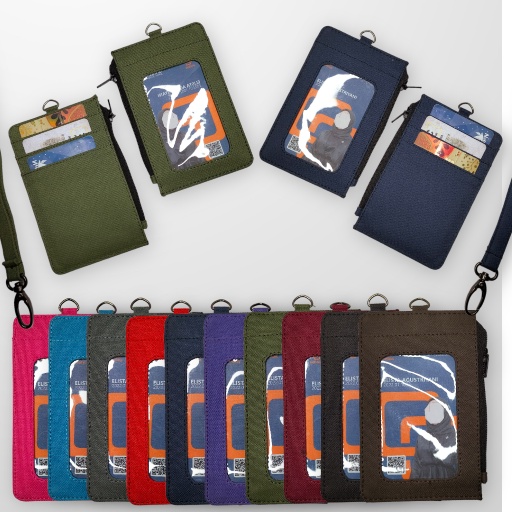 

Gantungan ID card holder tali lanyard zipper Dompet Kartu Name tag