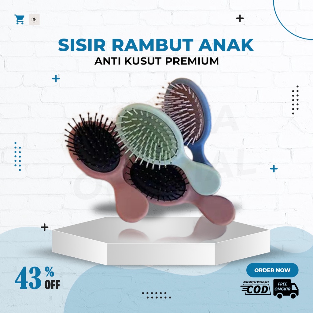Sisir Rambut Anak Anti Kusut Penata Rambut Mini Flexible Ideal untuk Rambut Keriting Bergelombang da