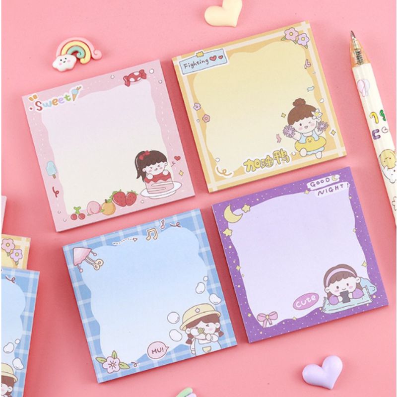 

KIANDAA STICKY NOTE POST IT LUCU MOTIF ANAK PEREMPUAN KOREAN STATIONERY CUTE PENANDA BUKU PEMBATAS ATK MAKASSAR