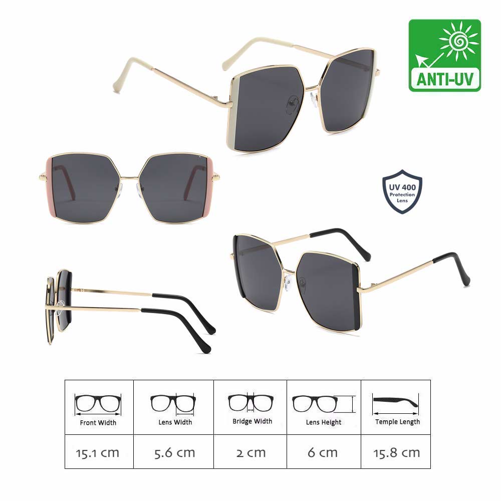 Kacamata UV400 [ Hitam ] Anti Radiasi - Sunglasses Wanita Korea - HM8151