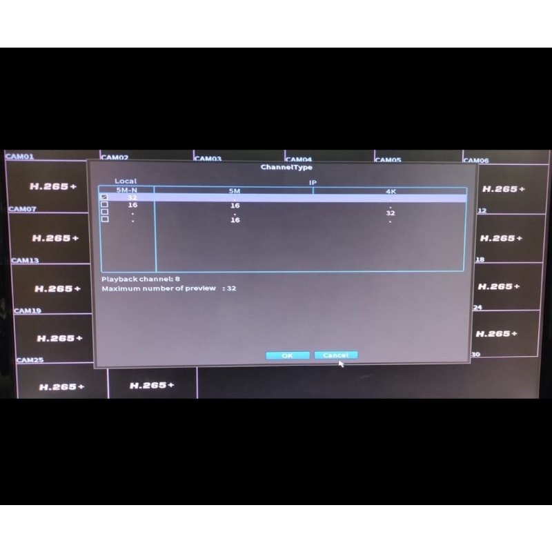 DVR 32CH Hybrid 5 in 1 XMEYE 5MP. HDMI. AHD. Tvi. Cvi. Analog. Ipcam