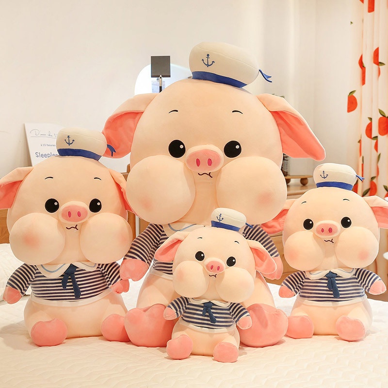 Boneka Piggy Kostum Captain Bahan Plush