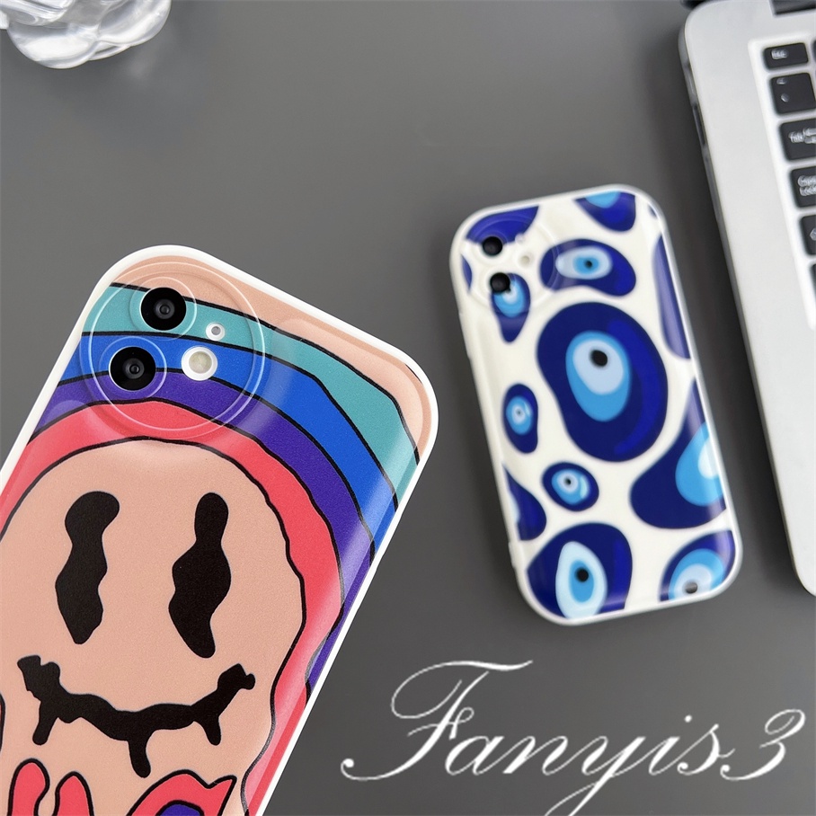 Samsung A04 A34 A54 A04s A12 A13 A03 A23 M23 A53 A52s A33 A73 A03s A02 A22 A52 A72 A32 A51 A71 A50 A50s A30s A21s A31 M53 A20 A30 A11 Simple Smiles Grimaces Casing Ponsel TPU Soft Cover