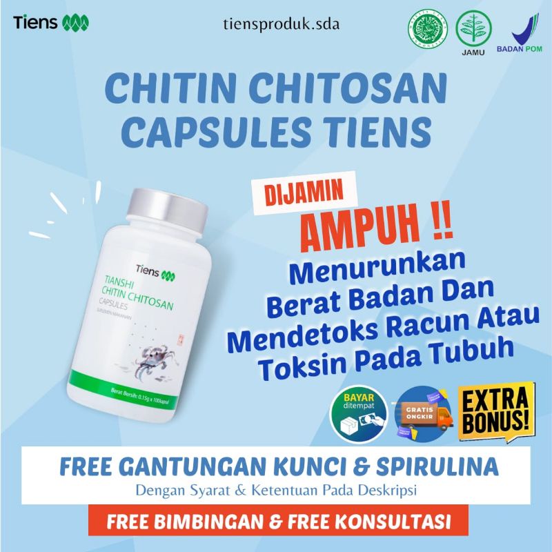(TERLARIS) CHITIN CHITOSAN CAPSULES 1 BOTOL SUPLEMEN PELANGSING BADAN PENURUN BERAT BADAN DIET DETOX
