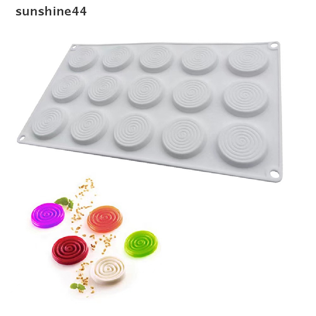 Sunshine 1Pc 12-rongga Cetakan Kue Silikon Coil Nyamuk Diy Non-Stick Baking Mould.