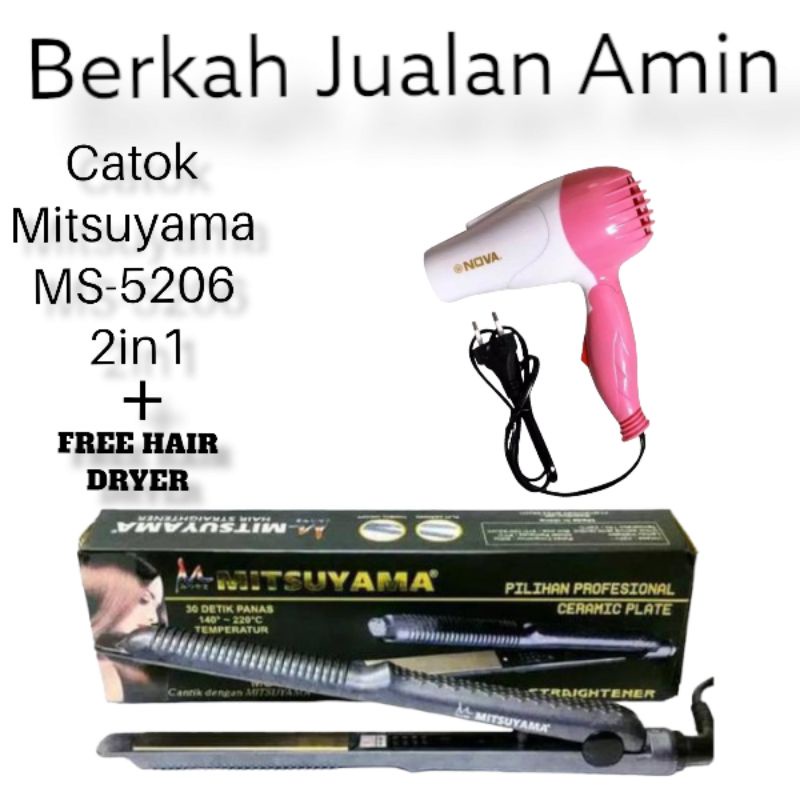 Catok Rambut Mitsuyama MS 5206 - Original Mitsuyama MS 5206 Catok Rambut Temprature Pengatur Suhu - 