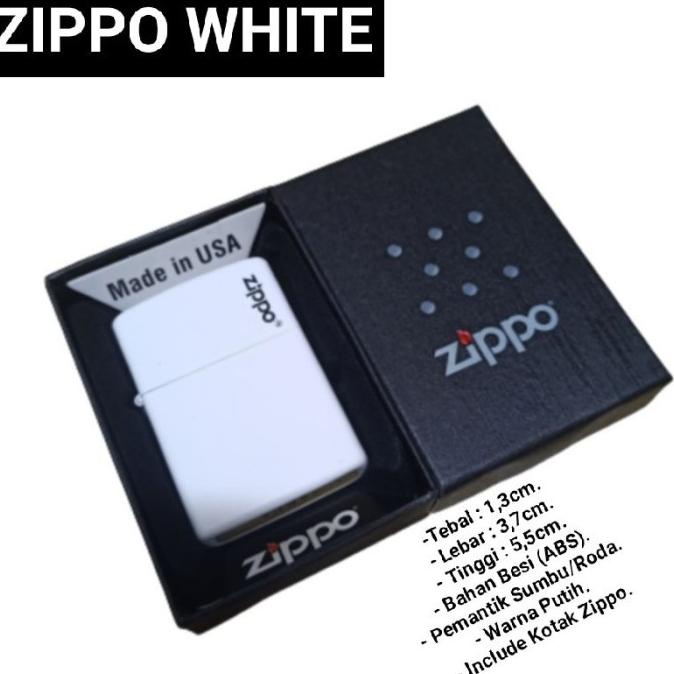K0Rex Zippo Putih Zippo White Zippo Matte Warna Putih Grade Ori