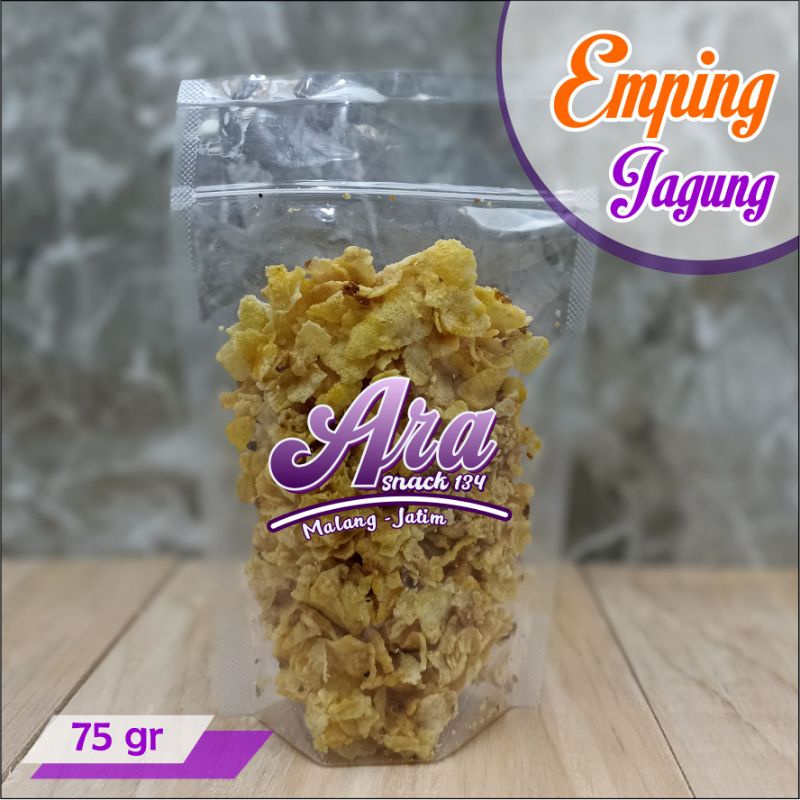 

Snack makanan ringan cemilan Emping jagung ORI kemasan 75gr