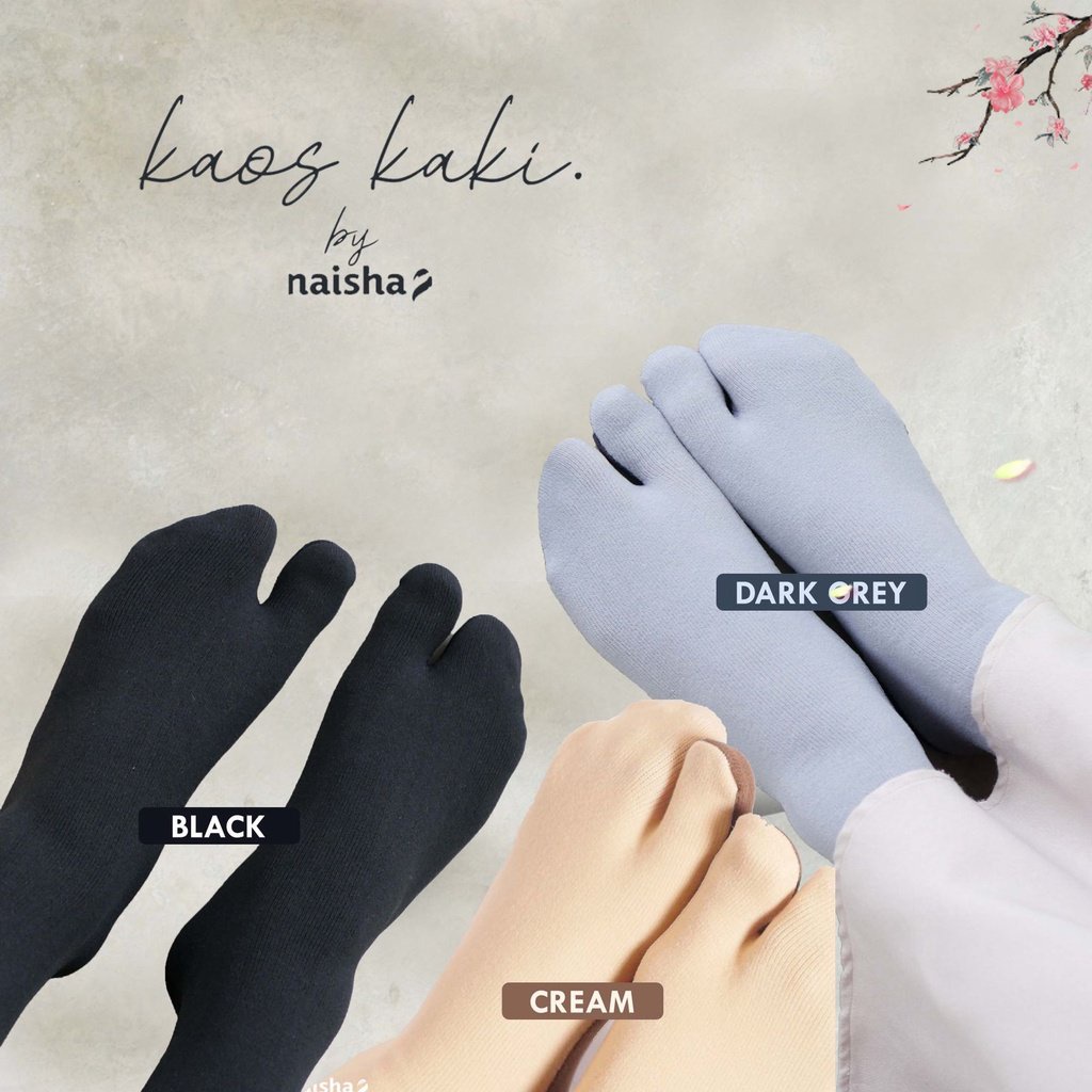 KAOS KAKI POLOS - NAISHA | Kaos Kaki Jempol Polos | Bahan Nylon Spandek | Anti Bau