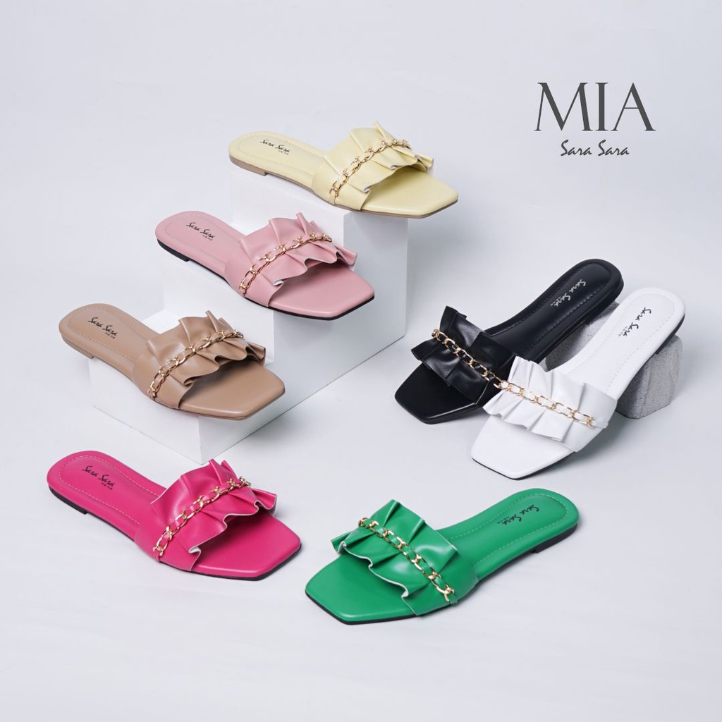 Sara Sara MIA Sandal Wanita Terbaru Model Teplek Bahan Karet Keren