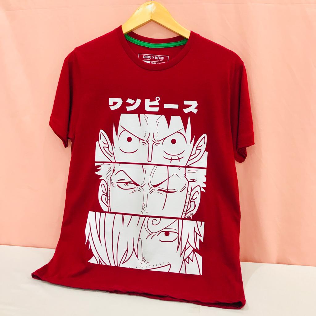 Tshirt Silhouettes Of a Trio Mugiwara Anime Manga One Piece Premium