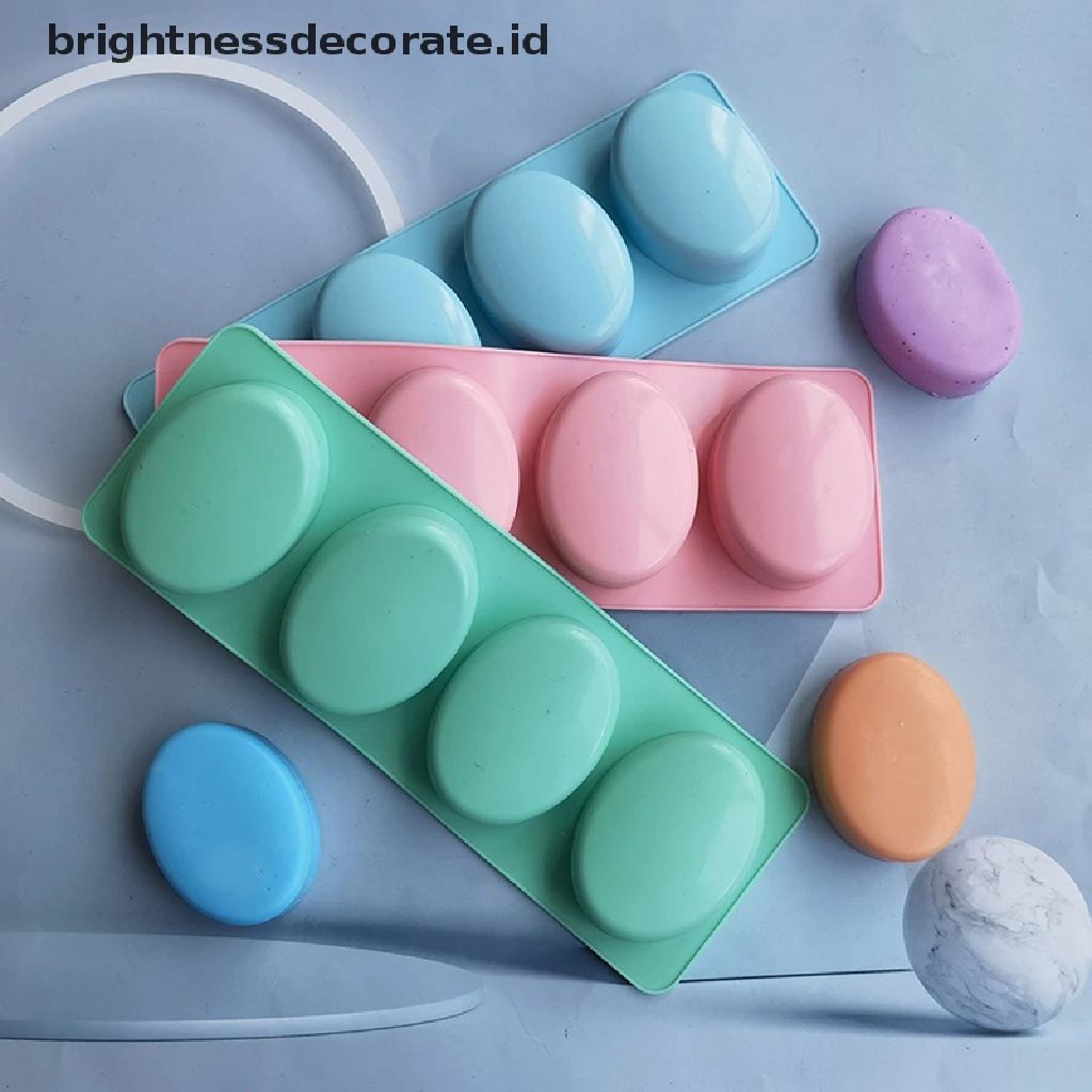 [Birth] Cetakan Sabun Silikon Handmade 4rongga Type Bar Making Mould Tool Resin Craft [ID]