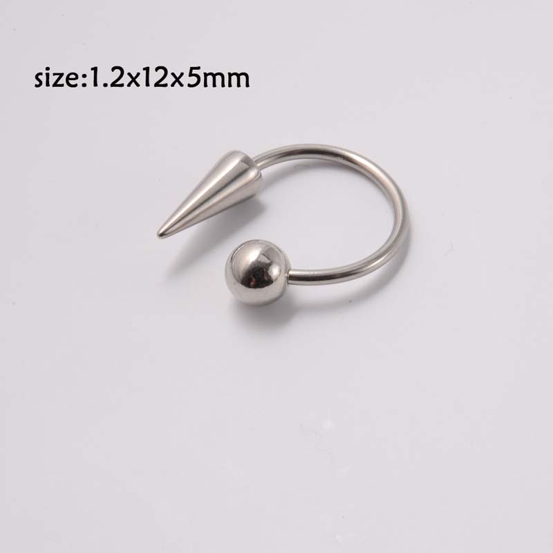 1biji Stainless Steel Meruncing Cincin Bibir Kepribadian Punk Keren Tapal Kuda Bibir Kuku Hidung Cincin Setan Ding Piercing 16Gauge Cincin Tulang Telinga