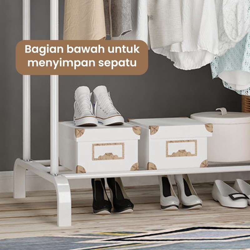 STAND HANGER JUMBO SINGLE GANTUNGAN BAJU BESI DISPLAY BAZAR BUTIK - INDOGROSIR