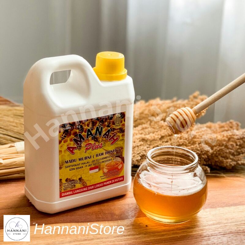 

Madu Amanah Plus Asli Garansi 100% Pure Raw Honey - Nectar Bunga Kayu putih Randu Hutan Liar (1kg)