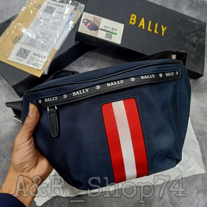 Waistbag Bally Nylon Navy Belt Bag Tas Pinggang Premium Quality