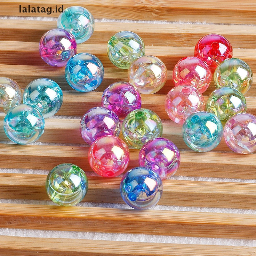 [lalatag] 50pcs 8mm AB Warna Bening Warna-Warni Longgar Bulat Transparan Spacer Manik DIY Bahan Gelang [ID]