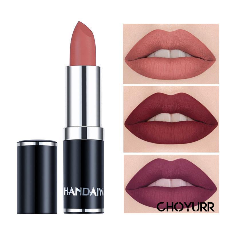 【COD】Lipstick Matte Lembut Warna banyak variasi Anti Air Lipstik VelvetTahan Lama Warna Melembabkan Lipstik Batang-CH