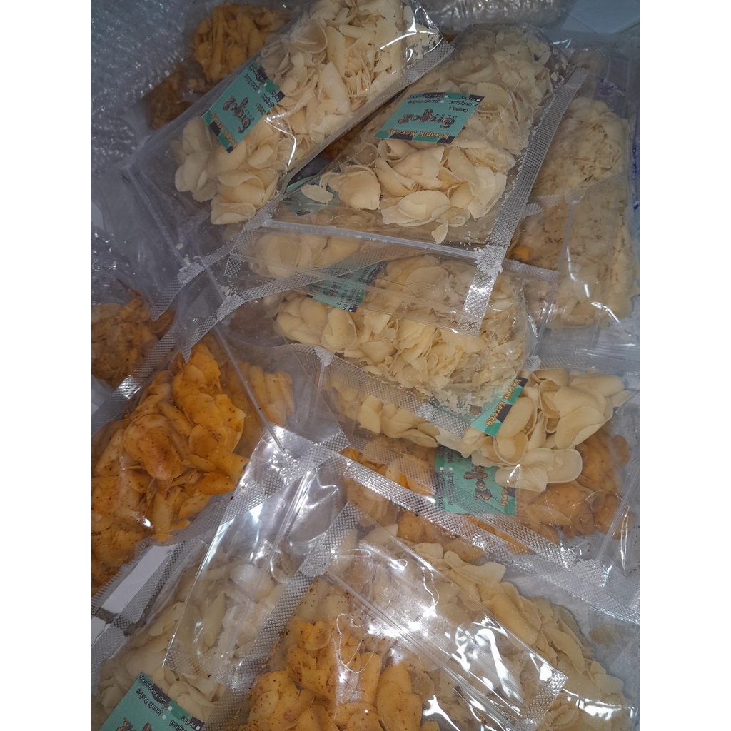 

paket reseller keripik kerang 25 pcs isi 100gr