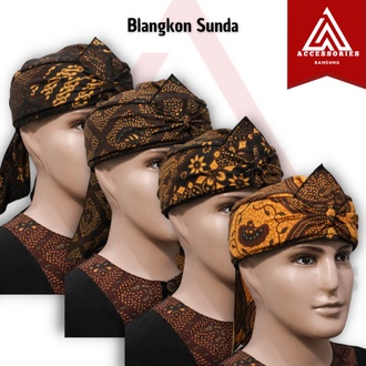IKet kepala  Blangkon sunda jawa dewasa & anak udeng bendo motif batik totopong sunda