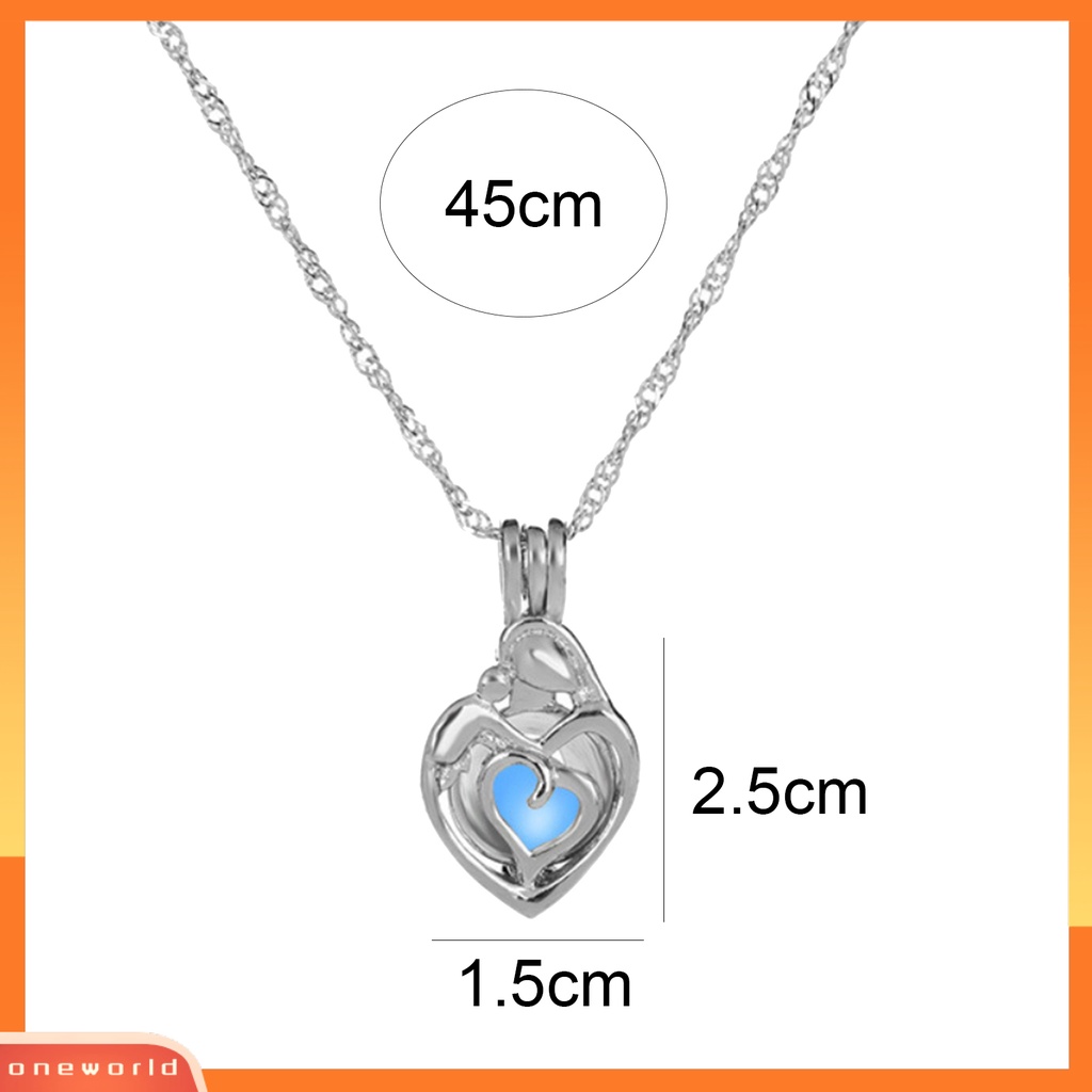 {oneworld} Kalung Kalung Rantai Perhiasan Wanita Berlian Imitasi Luminous Bergaya Untuk Pesta