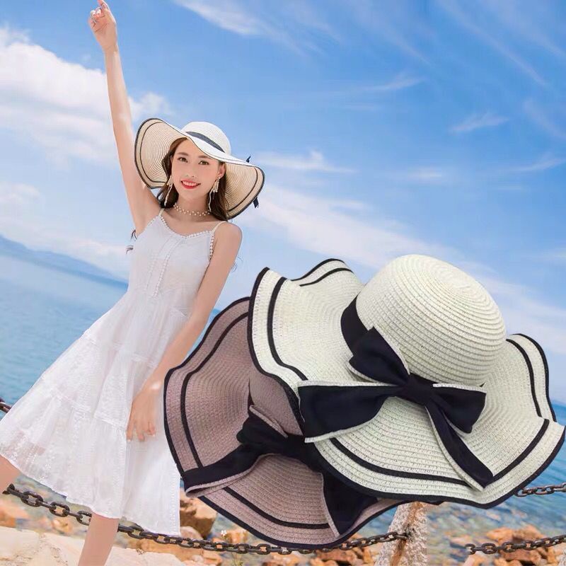 Topi Pantai Matahari Elegan Wanita Dewasa Anak2 Mode Korea Terbaru ANTI~UV ORIGINAL IMPORT