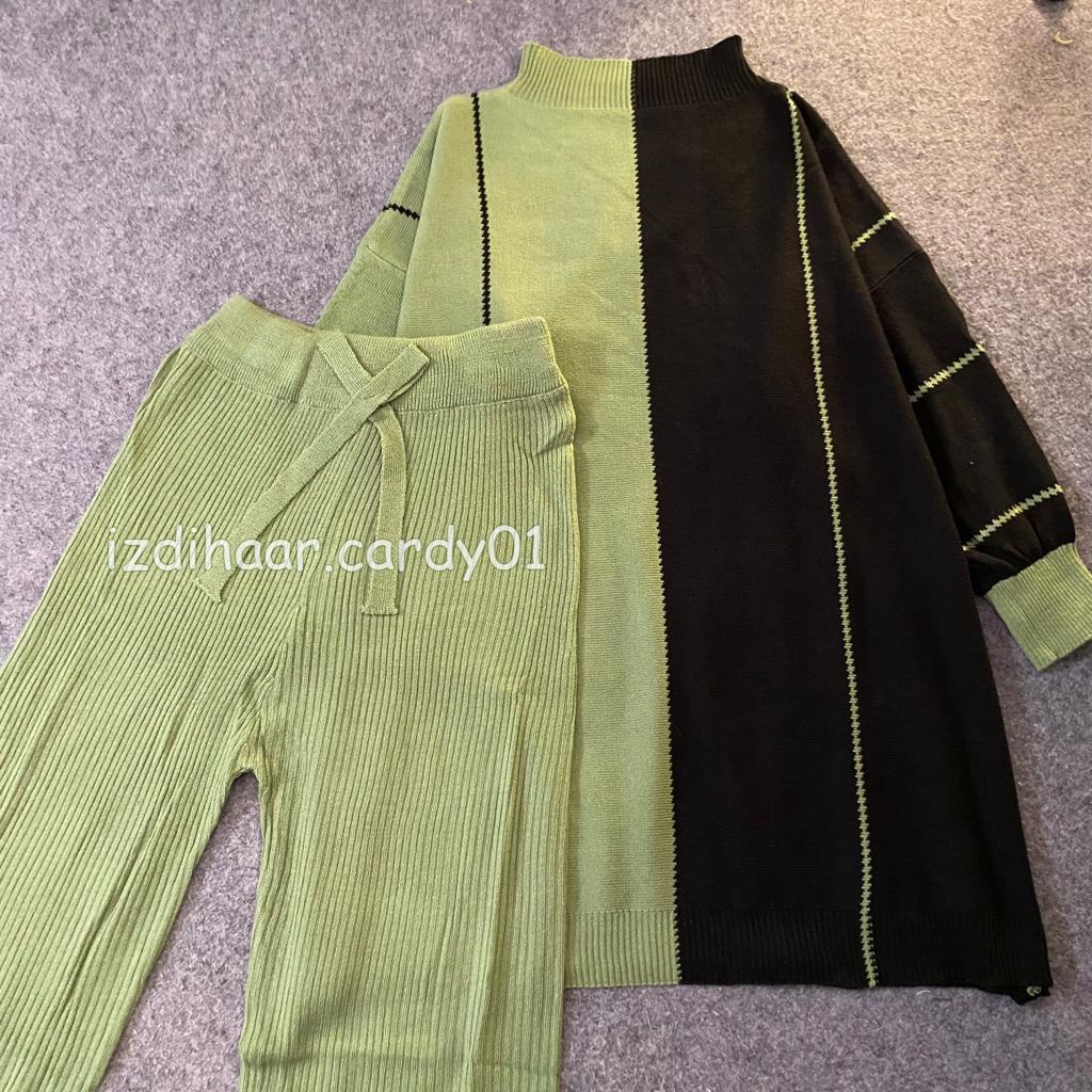 ONE SET KULOT CLARA TUNIK RAJUT TERBARU (CELANA+TUNIK)