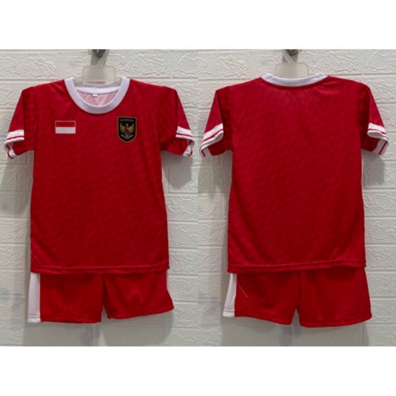 Setelan jersey bola timnas indonesia anak umur 1-12 tahun kids