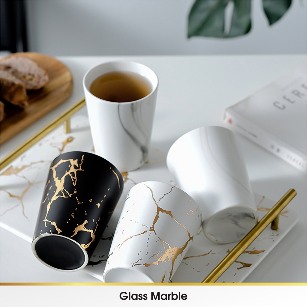 Cangkir Gelas Marble Mug Kopi Keramik Kopi Teh Lucu Aesthetic Marble Marmer Mewah Cantik