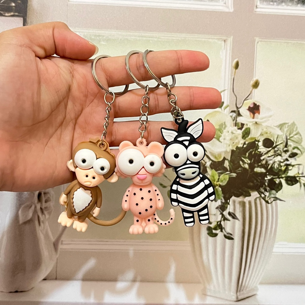 GANTUNGAN KUNCI ZOO ANIMAL MATA BESAR SUPER CUTE READY BANYAK VARIANT KEYCHAIN BENTUK BINATANG IMUT LUCU GANTUNGAN TAS UNIK ADA 7 MODEL LENGKAP READY GROSIR DAN COD