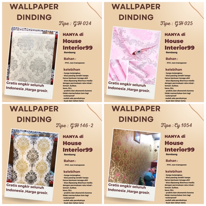 Diskon  Wallpaper dinding Wallpaper Aestetic Wallstiker kamar Wallpaper Premium High Quality