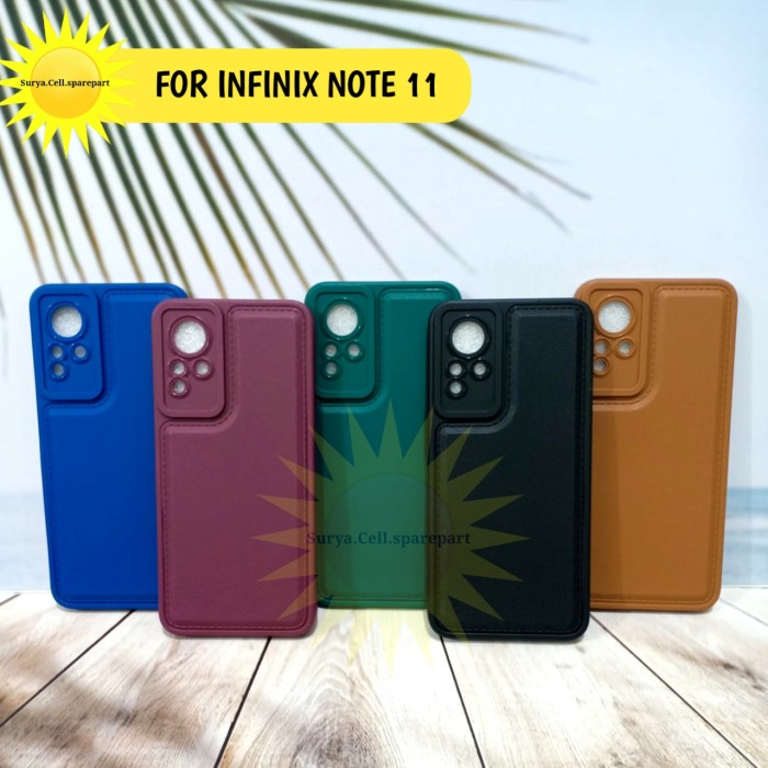 Case Square Leather Pro Infinix Note 11 Note 11Pro Infinix Note 12 Vip