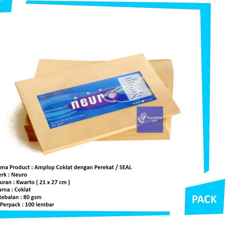 

Terbaru | KI3 | NUERO - Amplop Coklat Kwarto Seal ( 21 x 27 cm ) - Pack