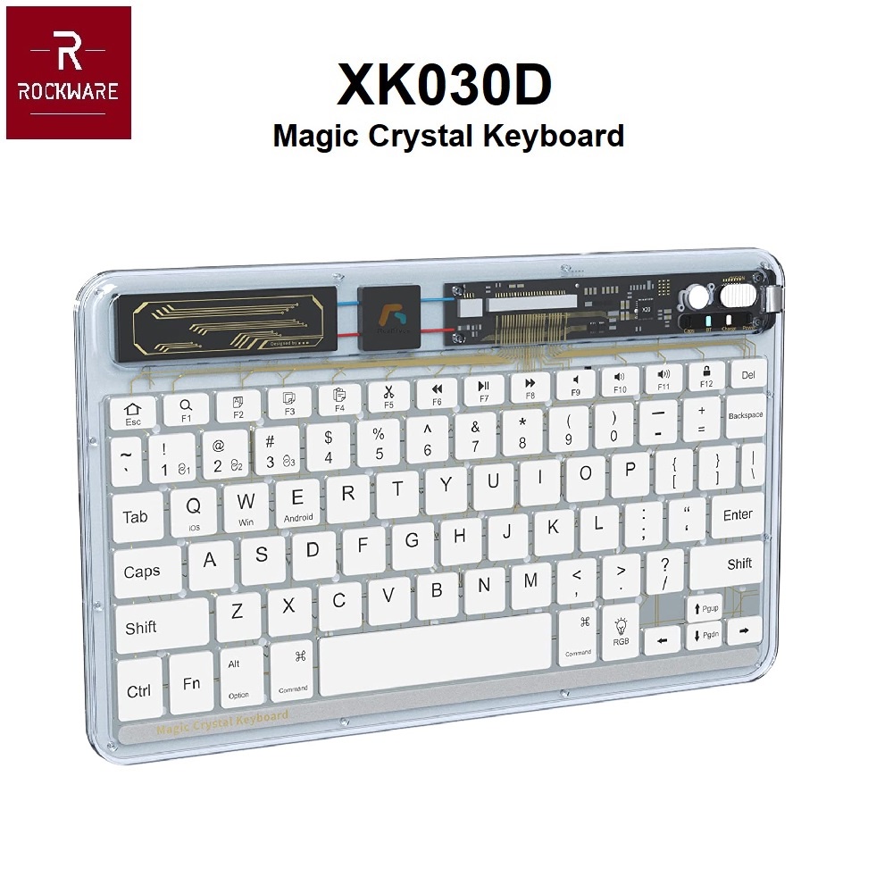 AKN88 - ROCKWARE RW-XK030D - Magic Crystal Design Bluetooth Slim Mini Keyboard