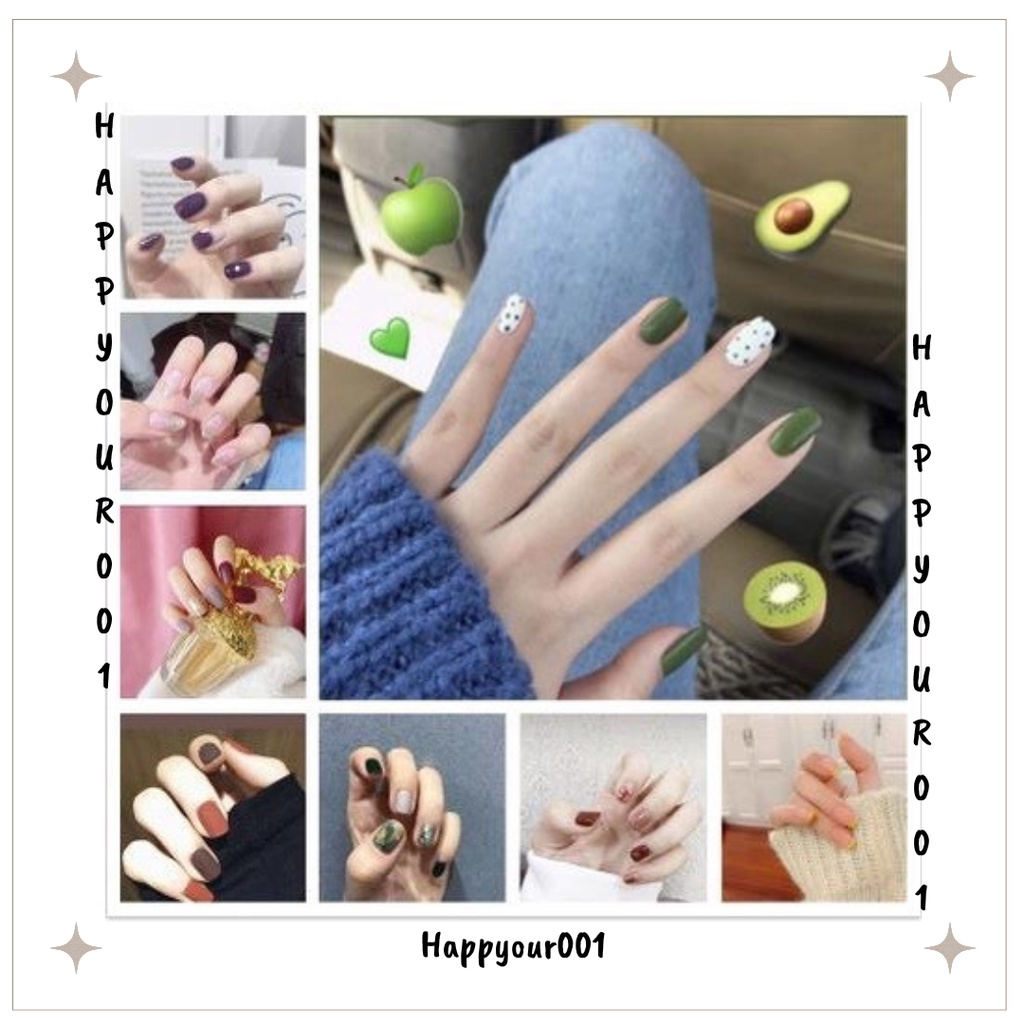 Kotak Y351-Kotak Y440 24 Pcs Kuku Palsu Dan Lem Fake Nail Art 3d Kuku Palsu Tahan Air 24 Pcs Kotak Free Lem 2gr